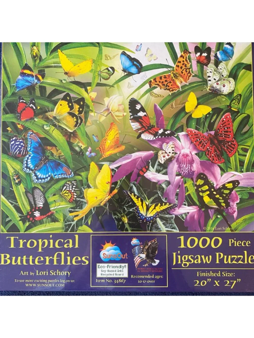 Sunsout 1000 piece Jigsaw puzzle Tropical Butterflies New Made in USA